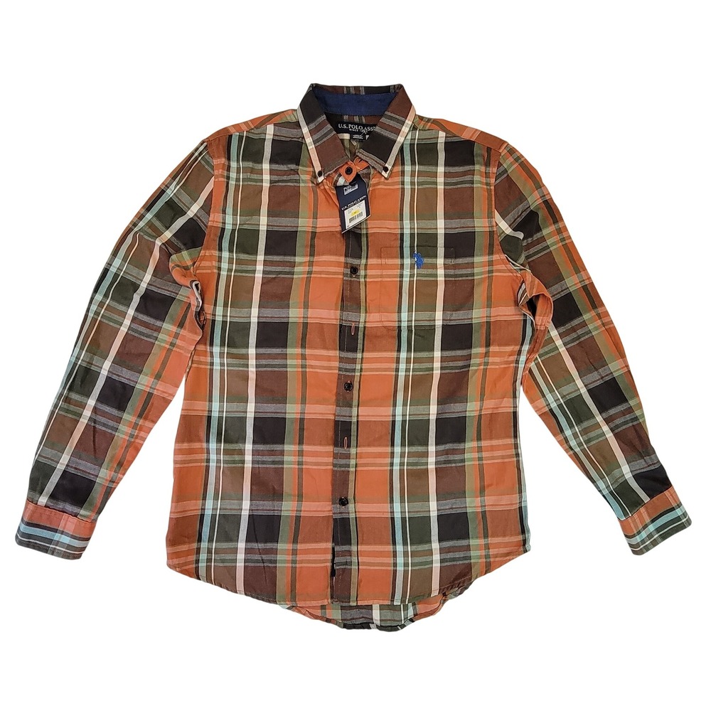 U.S.‎ Polo Assn. Men's Plaid Long Sleeve Button Down Shirt Size M
